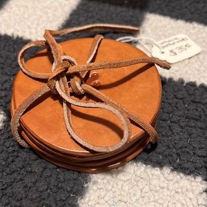 Real Leather Coaster set with bear claw